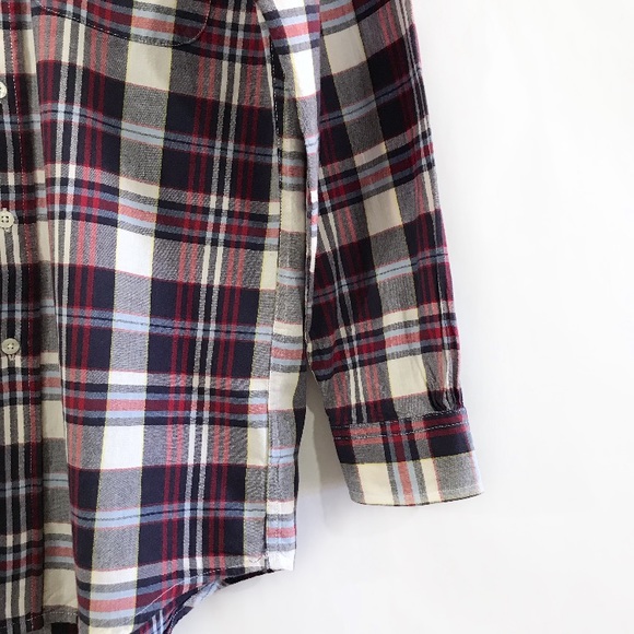 BROOKS BROTHERS Navy/Red Tartan Plaid Button Down - Picture 5 of 8